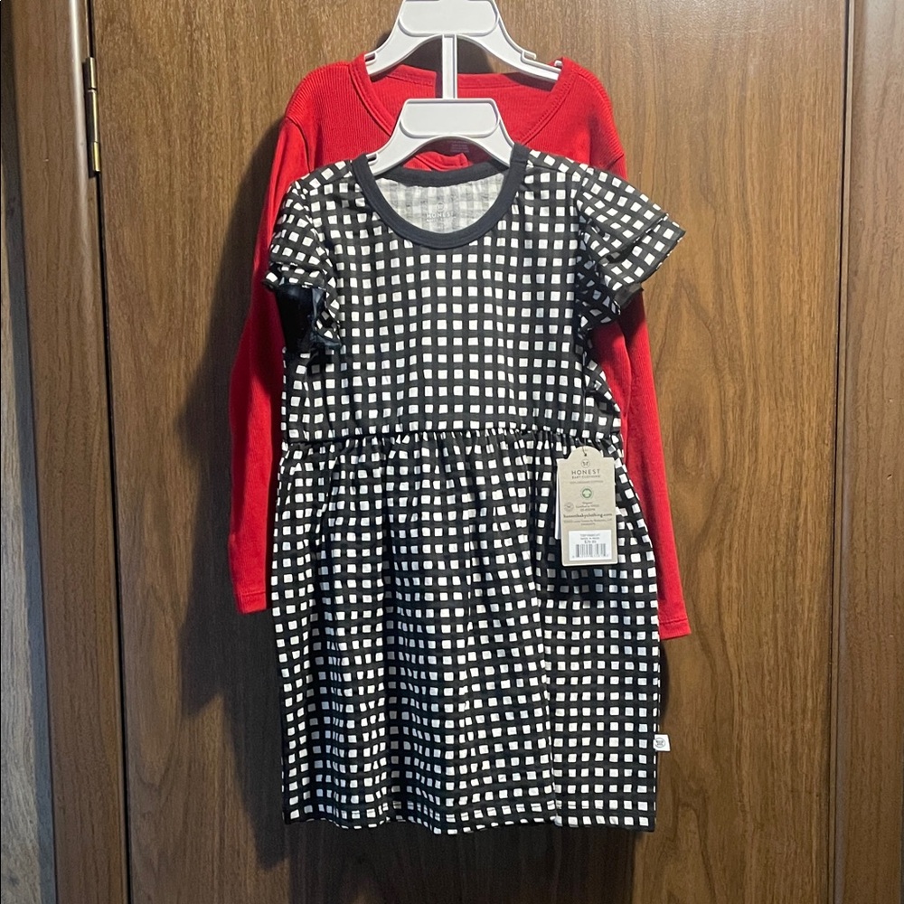 The Honest Company Black and White Grid Kids Dress